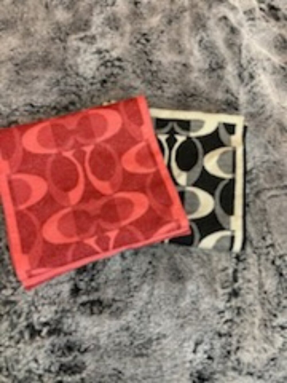 (2) Coach Signature Jacquard Scarves